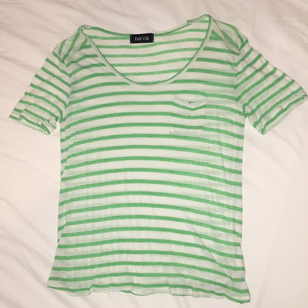 Fab’rik green striped t-shirt
